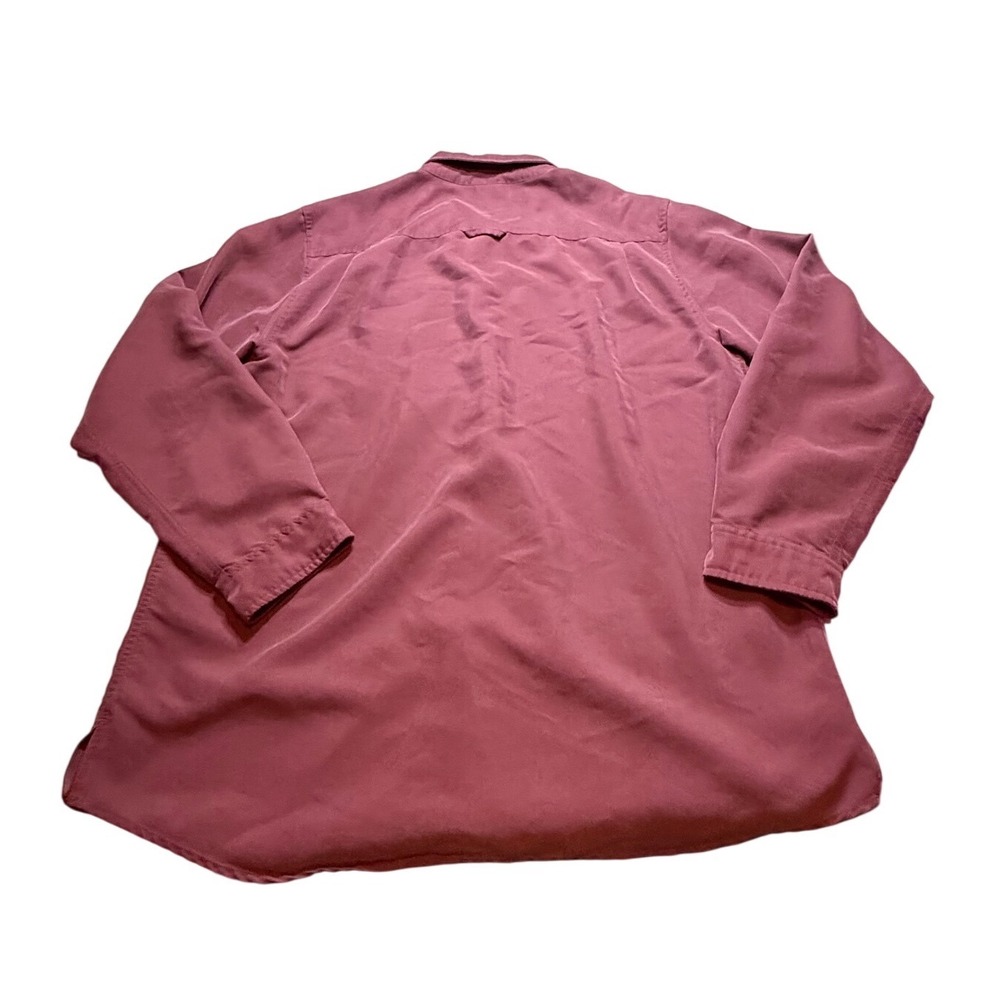 The North Face Men's XL Long Sleeve Hiking‎ Shirt Maroon Button Down Ventilated - Picture 8 of 12